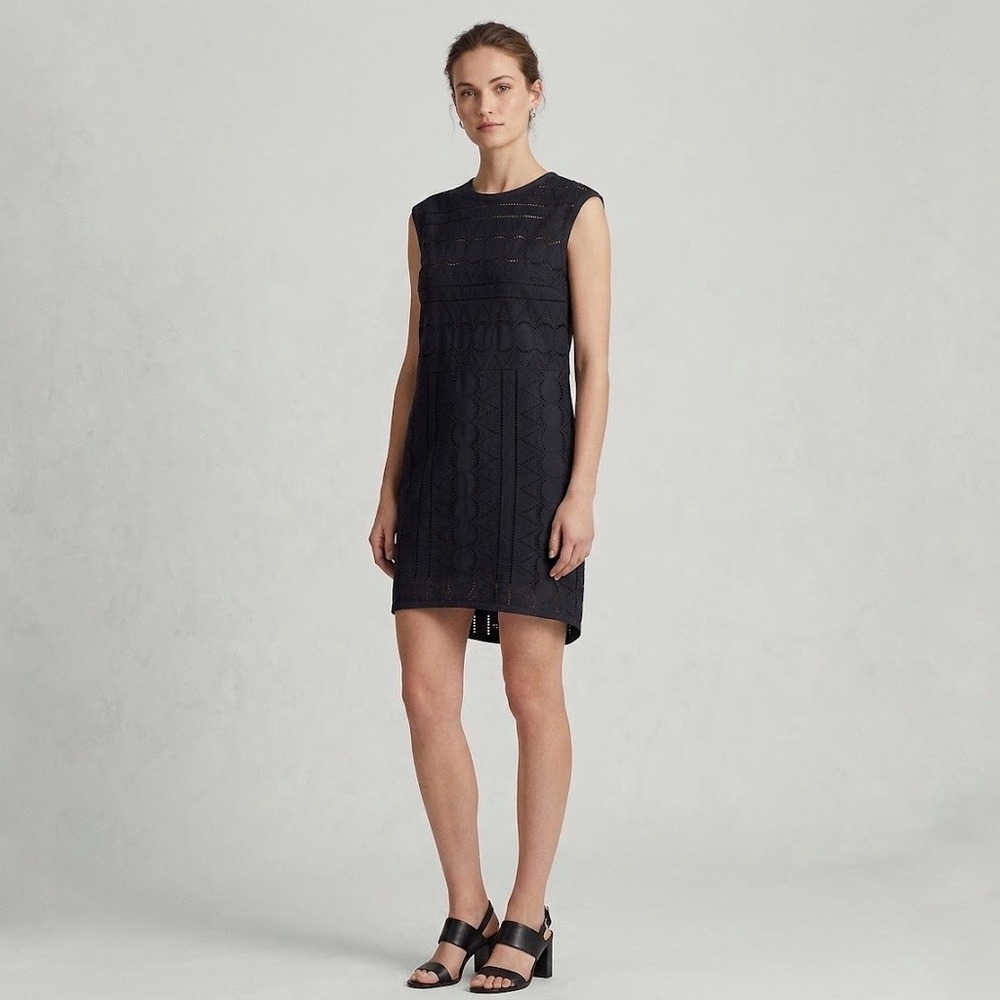 ELK | Broderie Anglaise Louise Eyelet Mini Dress Navy Size US 6 100% Cotton